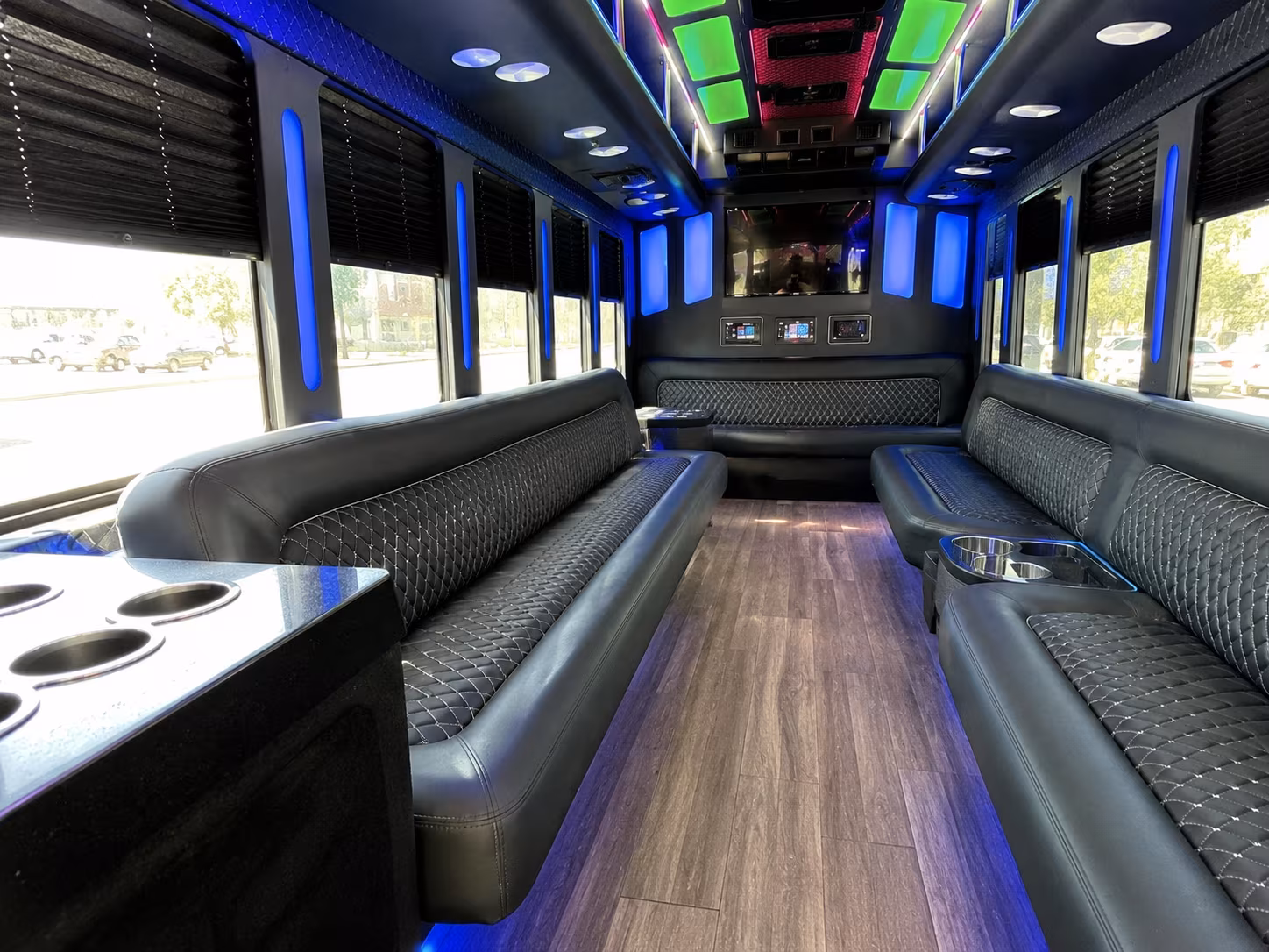 hillsborough 15 passenger party bus inside