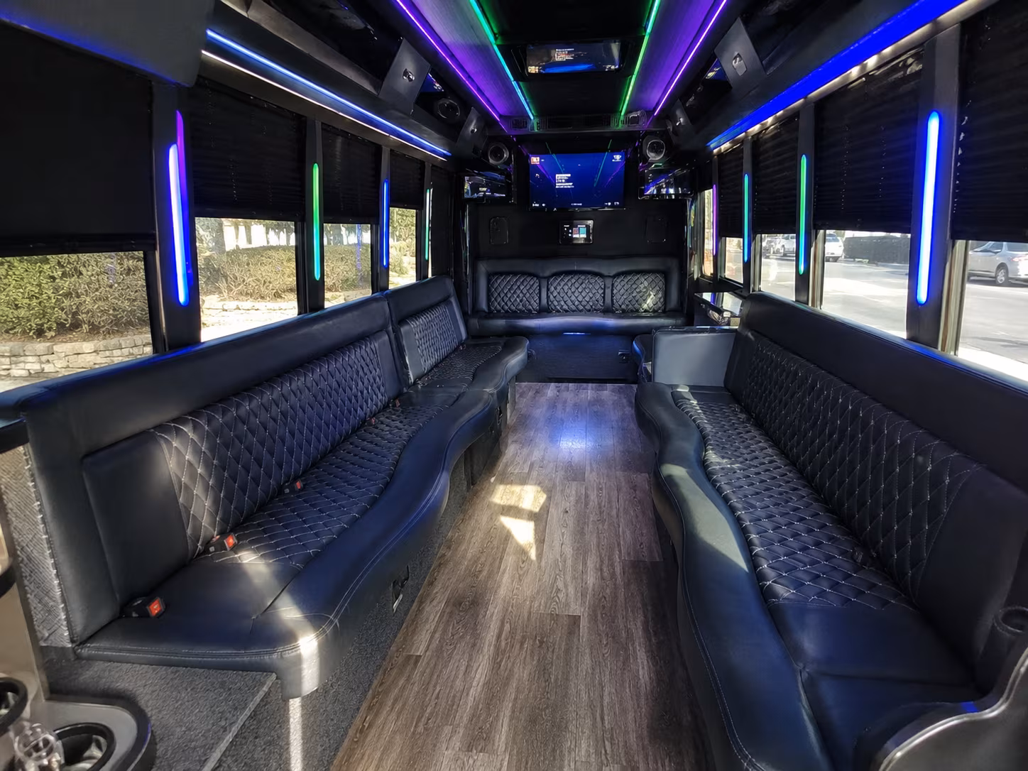 hillsborough 15 passenger party bus interior