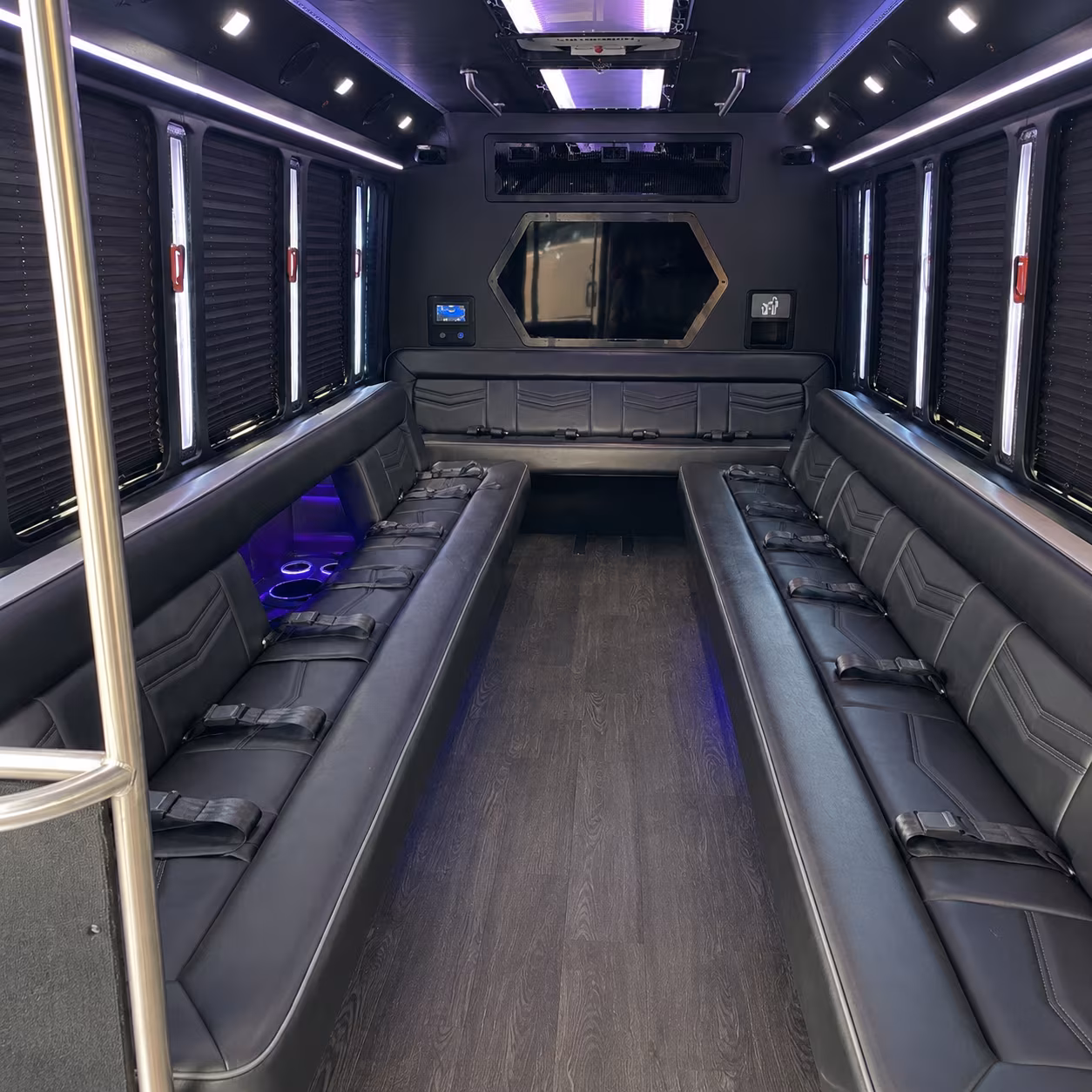 hillsborough 18 passenger party bus interior