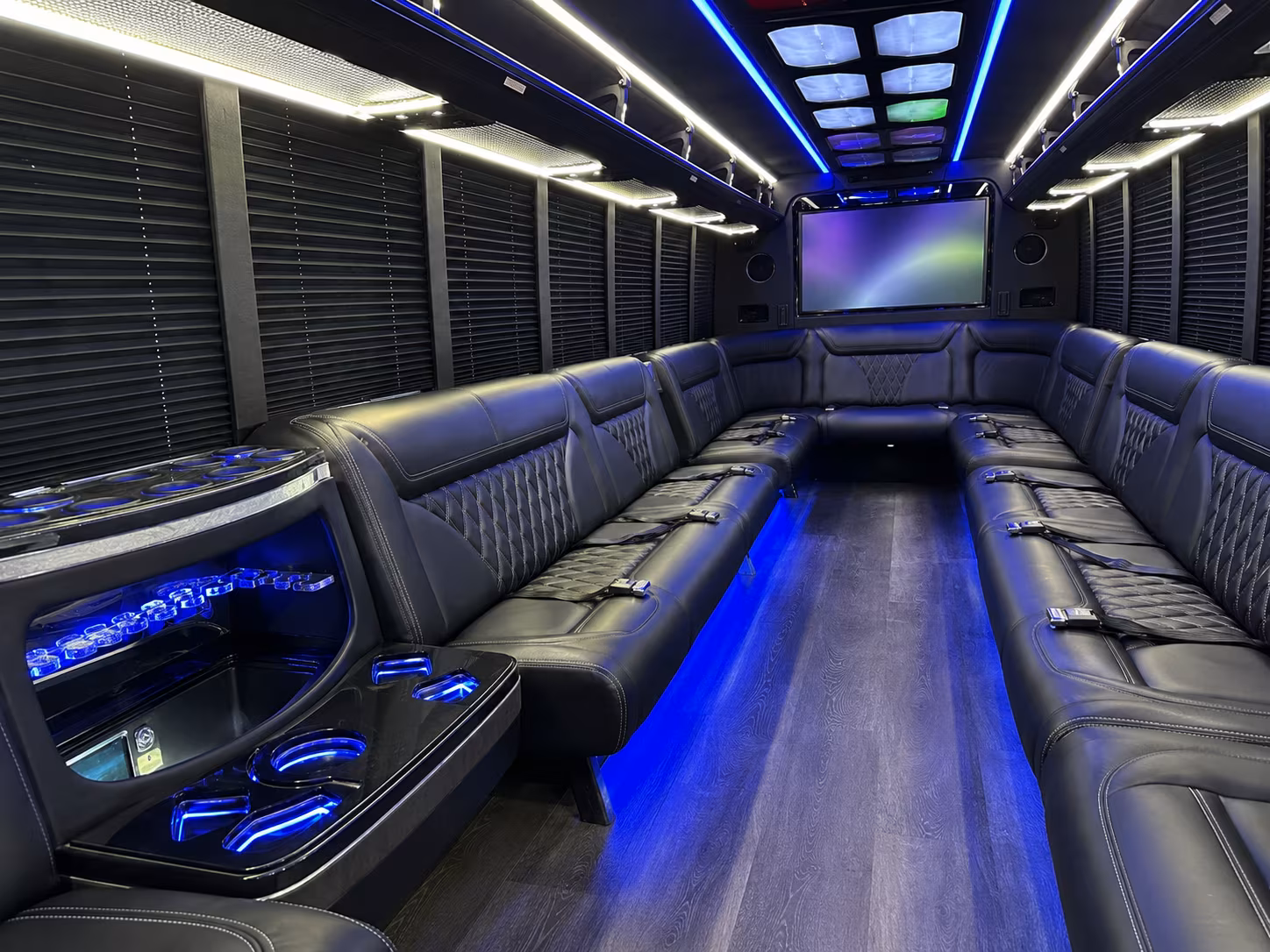 hillsborough 20 passenger party bus inside
