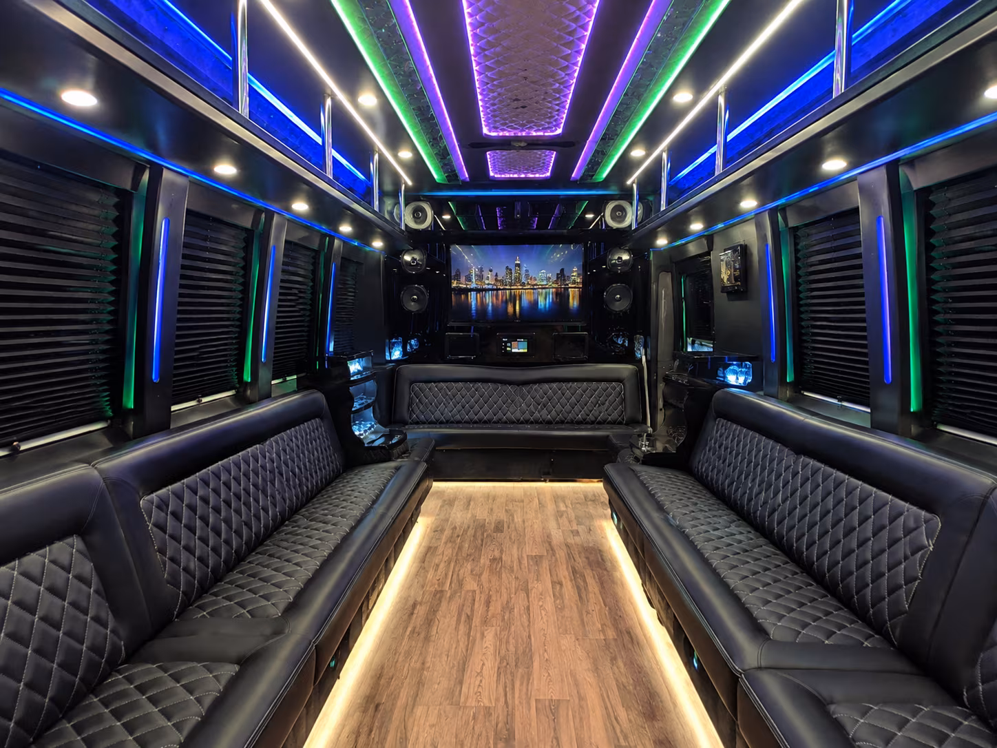 hillsborough 25 passenger party bus interior