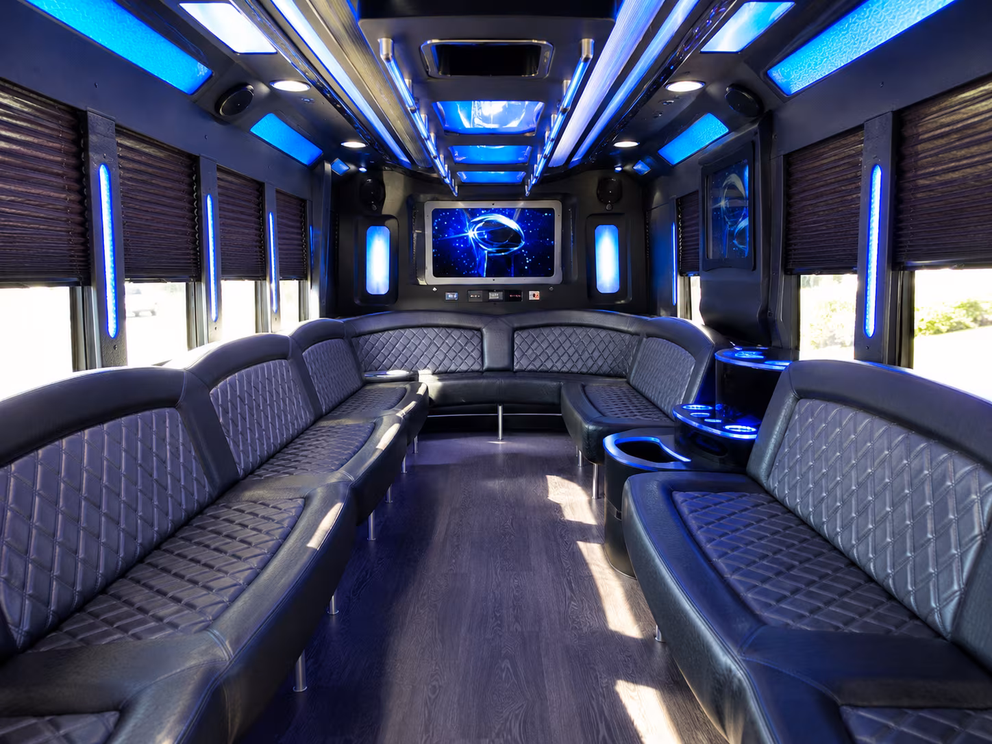 hillsborough 28 passenger party bus inside