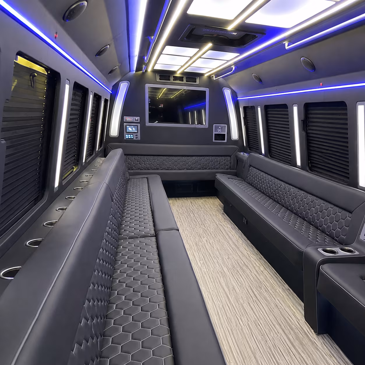 hillsborough 40 passenger party bus inside