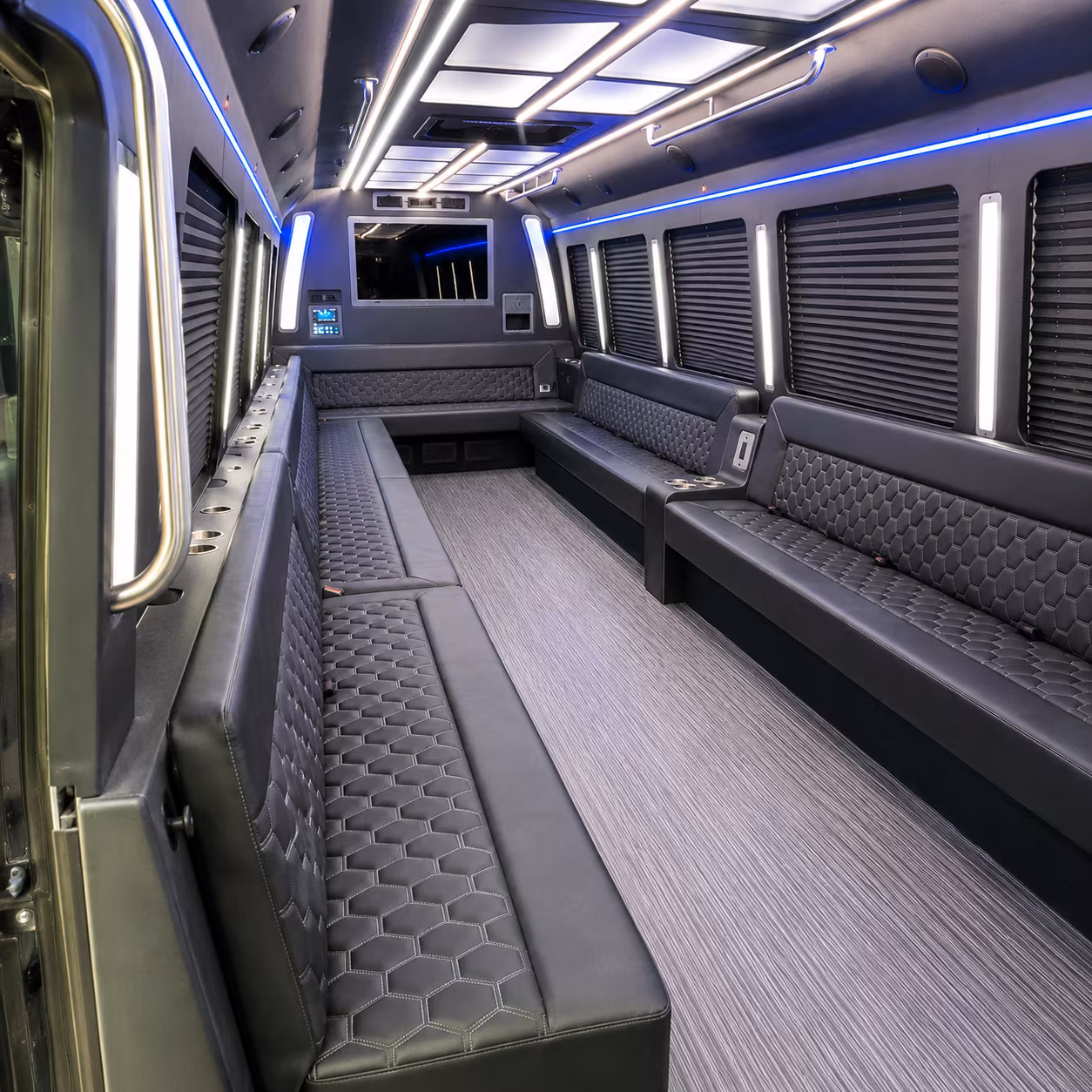 hillsborough 40 passenger party bus interior