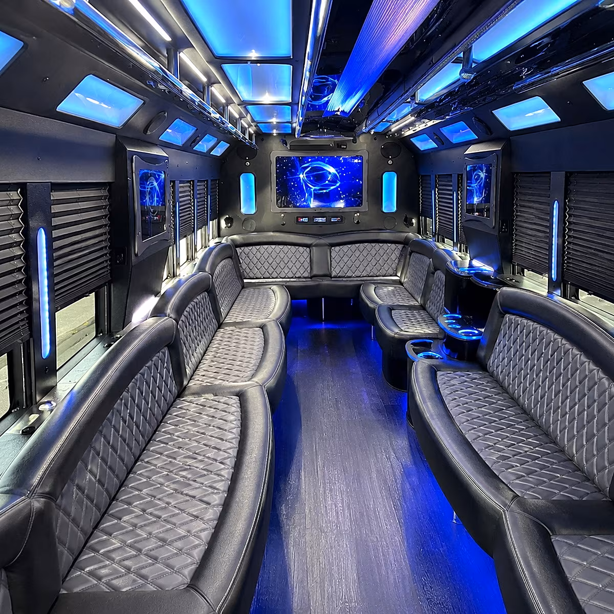 hillsborough 50 passenger party bus interior