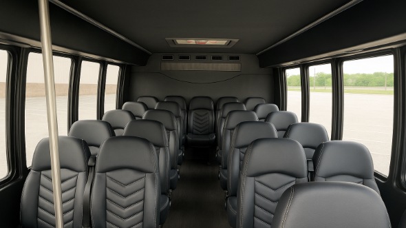 Interior of Charter Bus Company Hillsborough's 28 Passenger Mini bus in Hillsborough