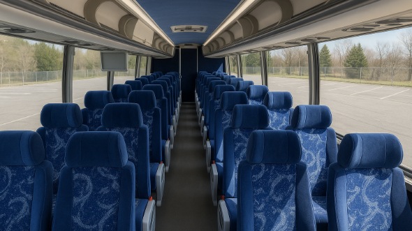 Interior of Charter Bus Company Hillsborough's 50 Passenger Charter Bus in Hillsborough