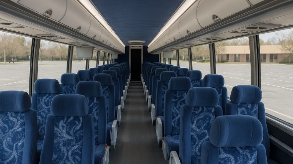 Interior of Charter Bus Company Hillsborough's 54 Passenger Charter Bus in Hillsborough