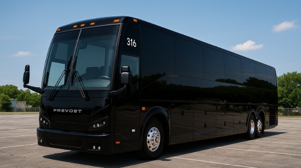 Exterior of Charter Bus Company Hillsborough's 55 Passenger Charter Bus in Hillsborough